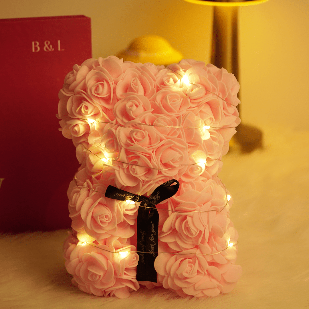 Rose Teddy Bear – Romantic Artificial Flower Bear Gift for Love & Special Moments - Memories InsiteROSE TEDDY BEAR-1