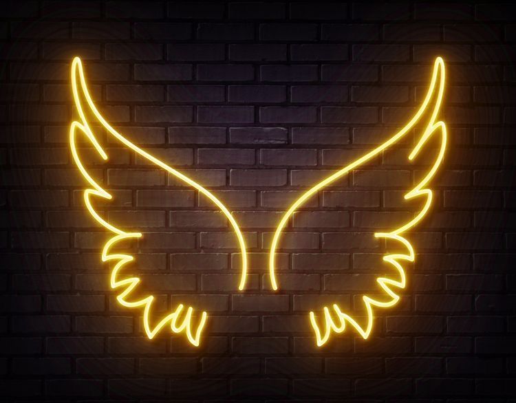 Angel Wings Neon LED Light – Vibrant Wall Décor for Bedrooms, Cafés & Creative Spaces