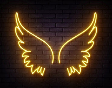 Angel Wings Neon LED Light – Vibrant Wall Décor for Bedrooms, Cafés & Creative Spaces