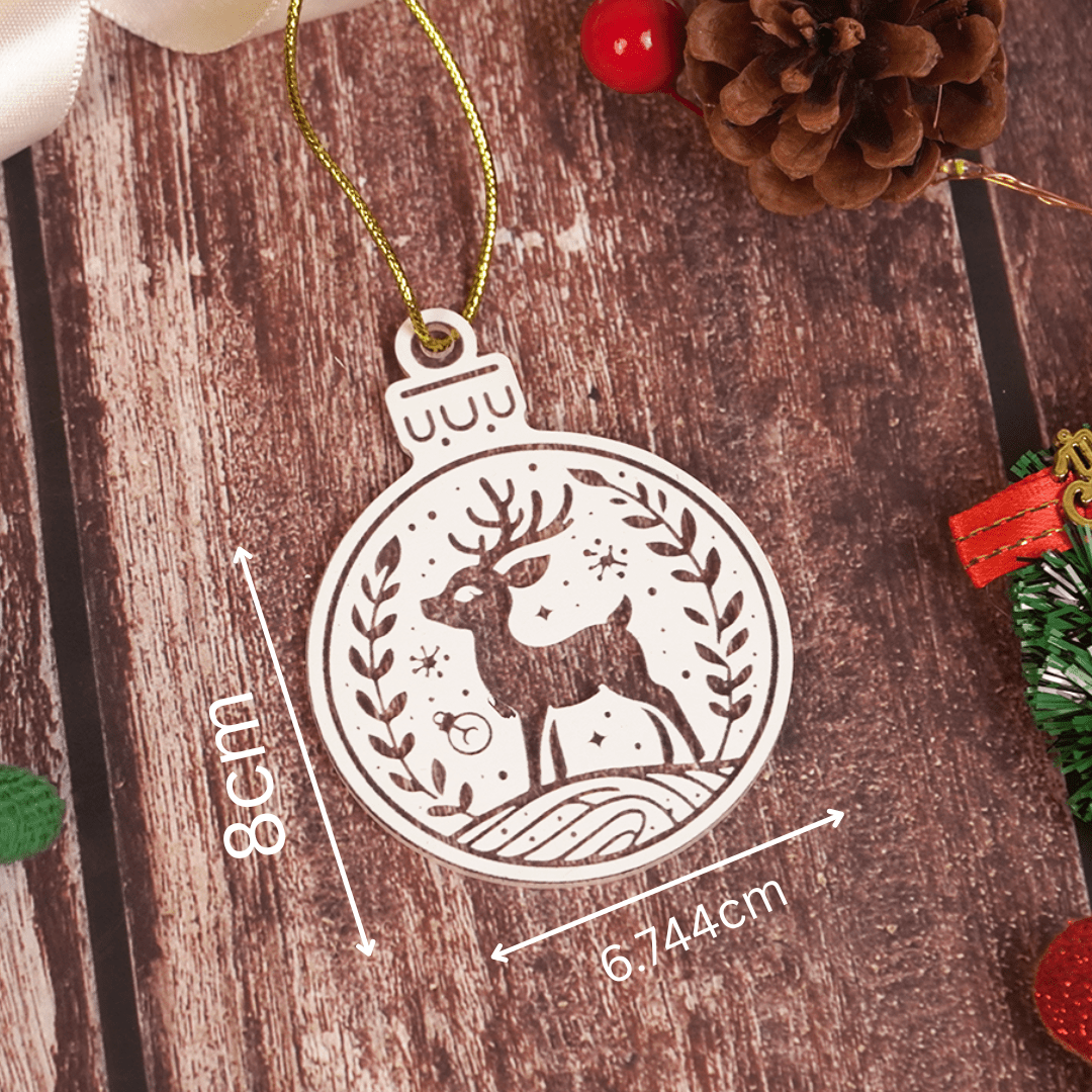 SET OF 2 Elegant Reindeer Christmas Ornament – Premium Acrylic Hanging Décor - Memories InsiteREINDEER CHRISTMAS ORNAMENT SET OF-2