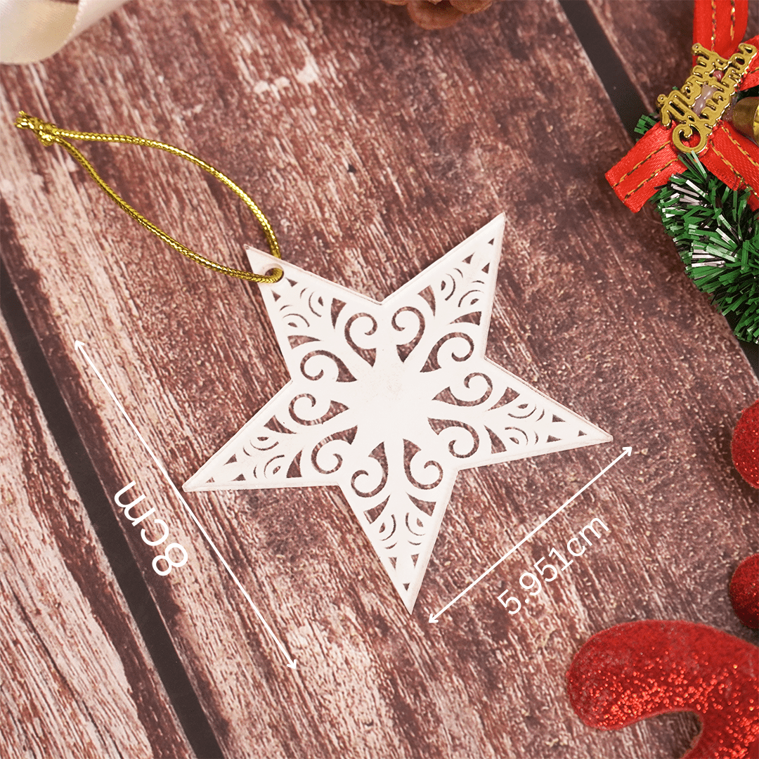 Set of 2 Acrylic Star Christmas Ornament – Elegant Clear Festive Hanging Décor - Memories InsiteACRYLIC STAR CHRISTMAS ORNAMENT SET OF-2
