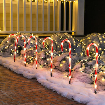 Solar Christmas Candy Cane Light