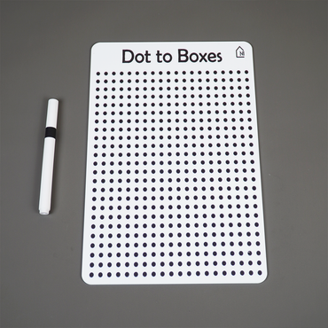 Dot to Boxes Reusable Learning Board for Kids with Pen Box & Cleaning Cloth