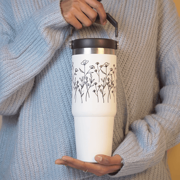 Customized FleurFlow Flipstraw Tumbler with Straw & Lid - Memories Insite
