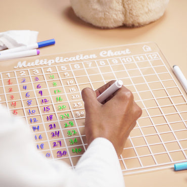 Reusable Multiplication Chart Board for Kids | Washable Math Practice Learning Board