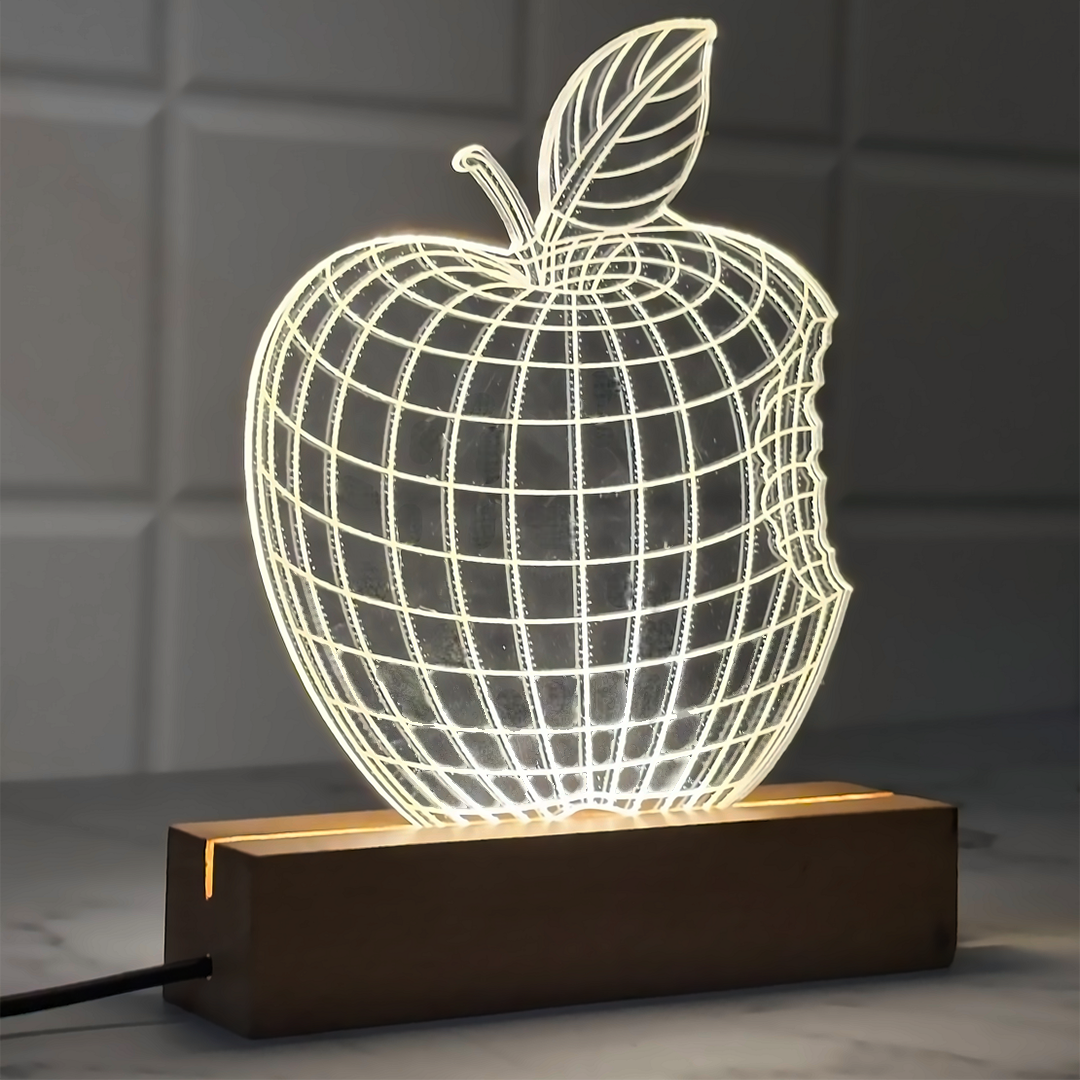 ๐ Apple Glow 3D Lamp โ Crisp Light, Fresh Style