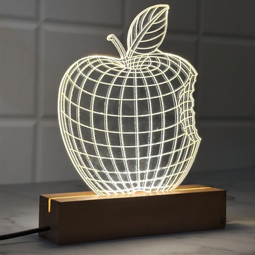 Apple Glow 3D Lamp – Crisp Light, Fresh Style