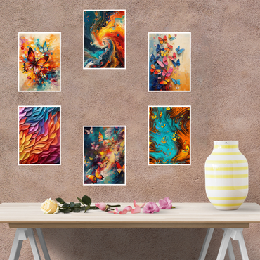 Vibrant Butterfly Abstract Wall Art | Color Splash Canvas Prints