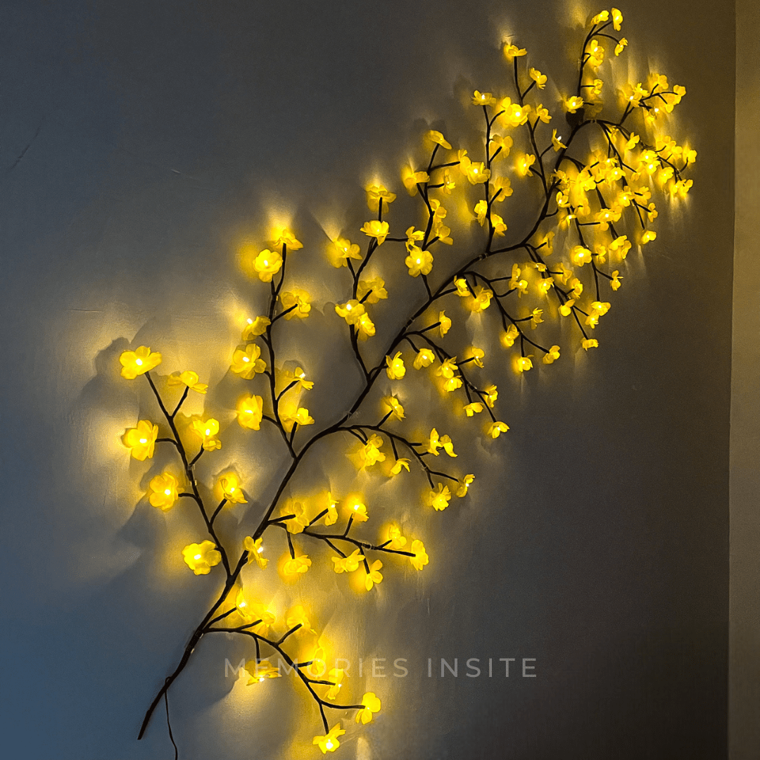MEMORIES INSITE® BRANCHLIGHT YELLOW CHERRY BLOSSOM TREE BRANCH LIGHTING - Memories InsiteYELLOW CHERRY BLOSSOM TREE BRANCH 6 FEET