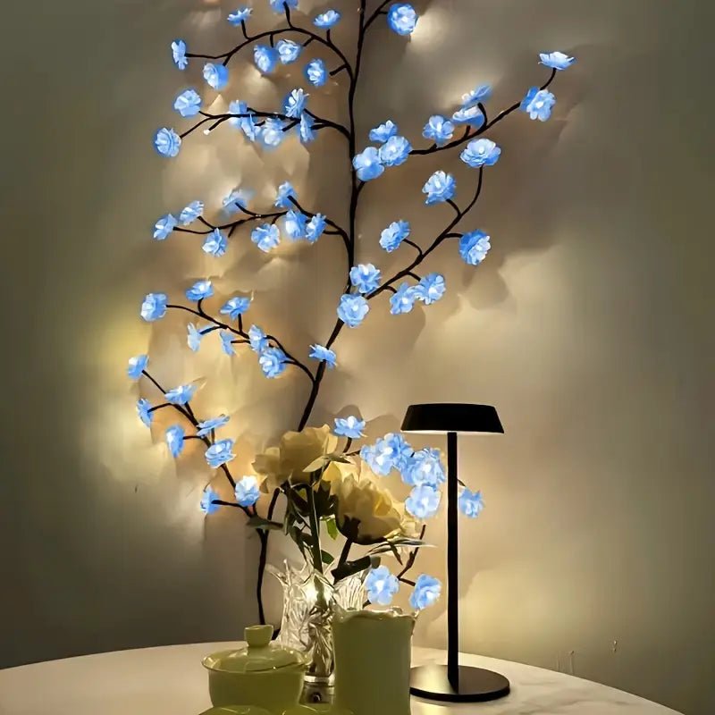 MEMORIES INSITE® BRANCHLIGHT BLUE CHERRY BLOSSOM TREE BRANCH LIGHTING - Memories InsiteBLUE CHERRY BLOSSOM TREE BRANCH 6 FEET