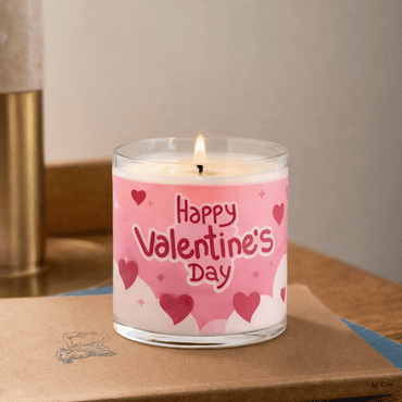 Happy Valentine’s Day Scented Candle in Glass Jar | Romantic Gift & Aesthetic Home Décor - Memories InsiteHAPPY VALENTINE'S CANDLE