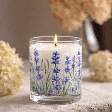 Lavender Floral Scented Candle in Glass Jar - Memories InsiteHOME DECOR CANDLE