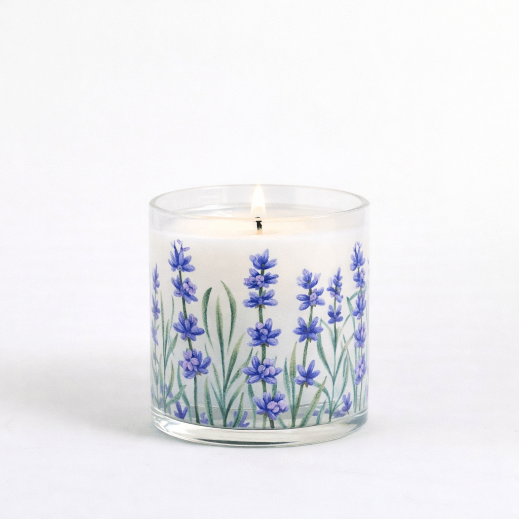 Lavender Floral Scented Candle in Glass Jar - Memories InsiteHOME DECOR CANDLE