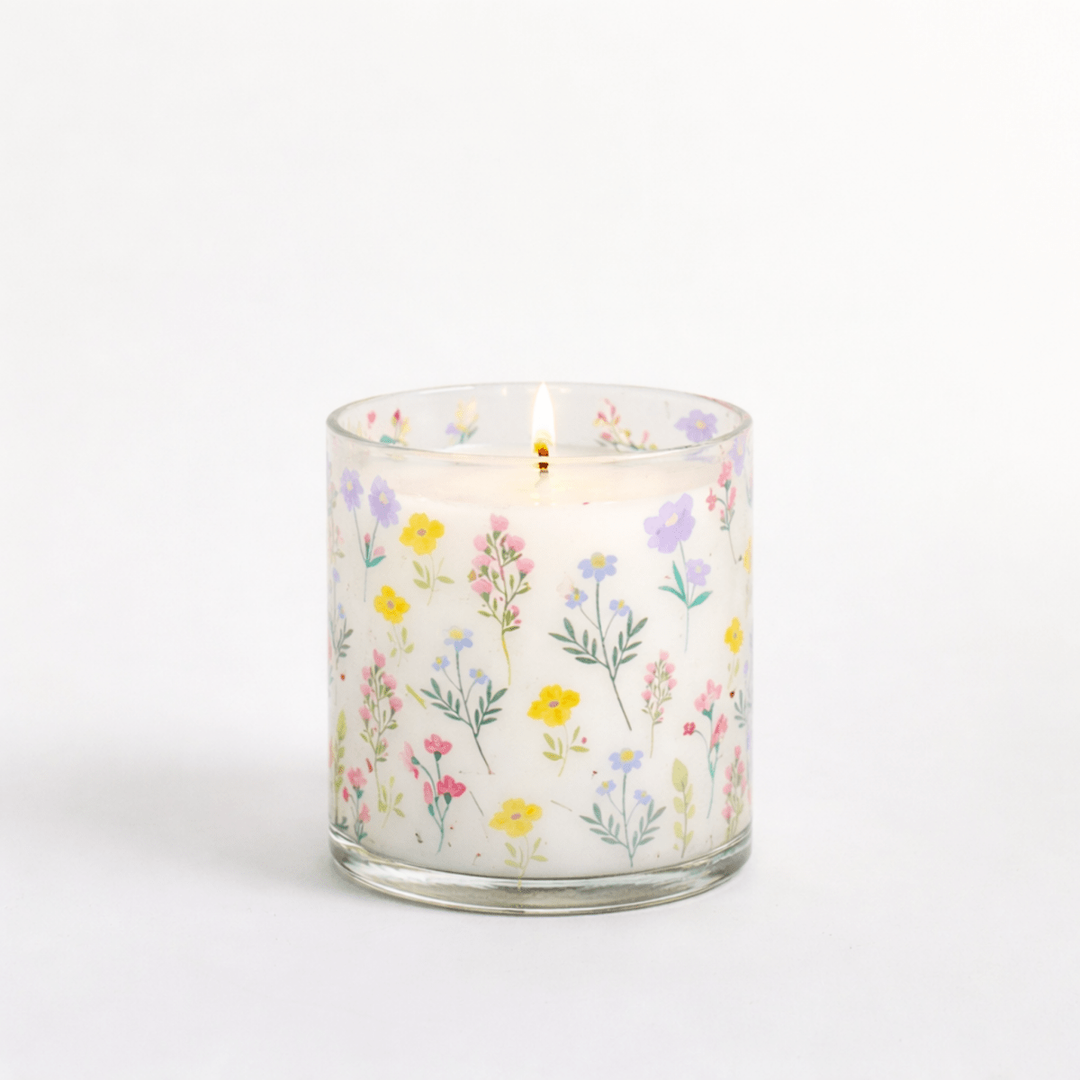 Pastel Floral Scented Candle in Glass Jar | Aesthetic Home Décor & Relaxing Aroma - Memories InsitePASTAL FLORAL SCENTED CANDLE IN GLASS JAR