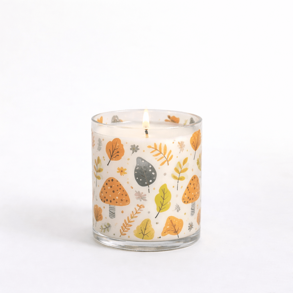 Autumn Leaf Scented Candle in Glass Jar | Cozy Aesthetic Home Décor Candle - Memories InsiteCOZY AESHTHETIC HOME DECOR CANDLE