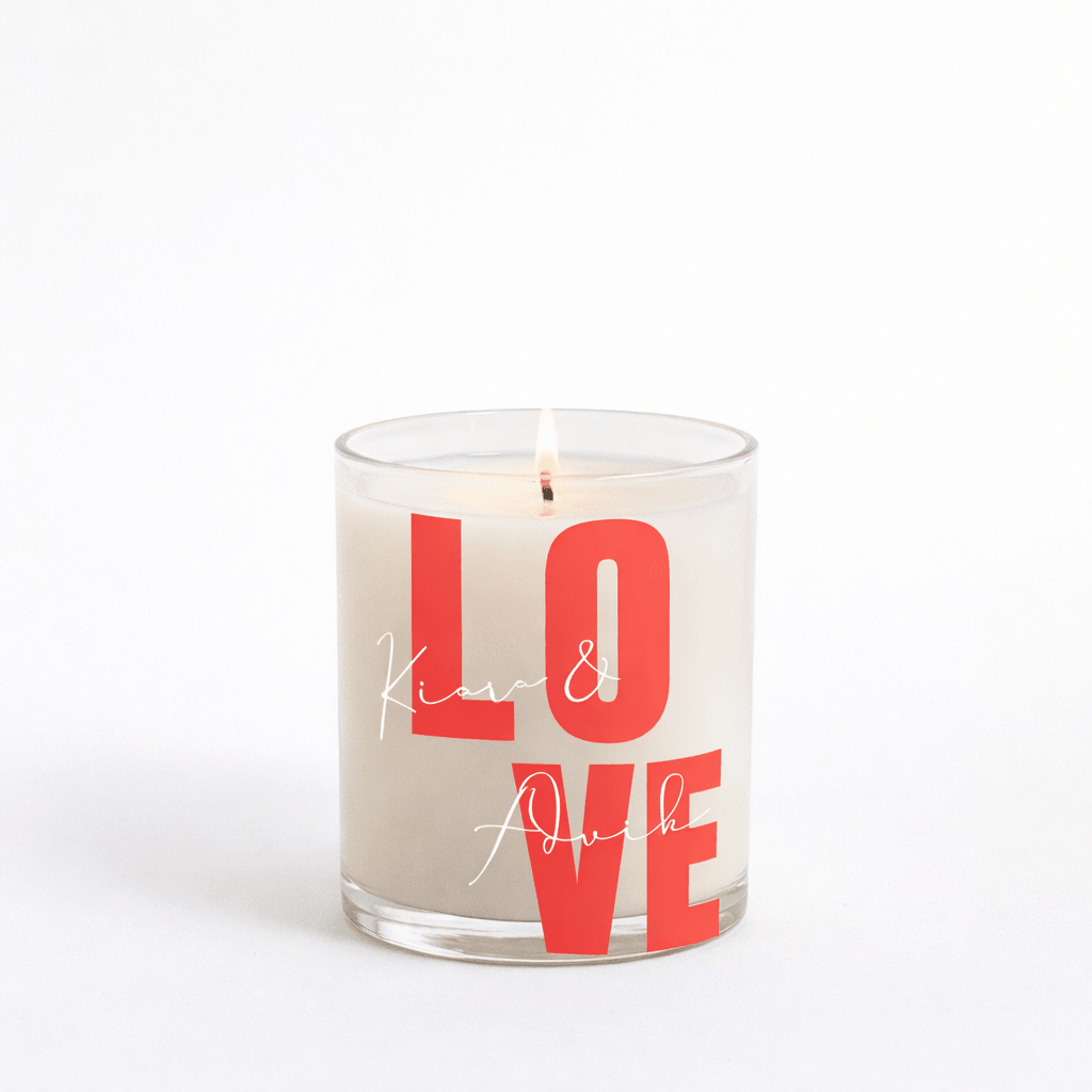 Personalized Love Scented Candle in Glass Jar | Romantic Custom Name Home Décor Candle - Memories InsiteROMANTIC CUSTOM NAME HOME DECOR CANDLE