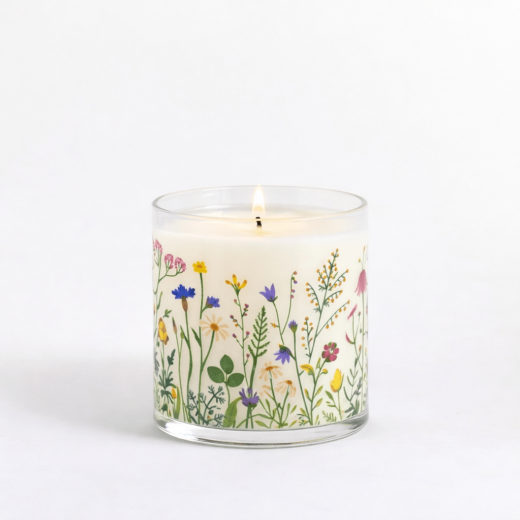 Wild Garden Floral Scented Candle in Glass Jar | Aesthetic Home Décor & Relaxing Aroma - Memories InsiteWILD GARDEN FLORAL SCENTED CANDLE IN GLASS JAR