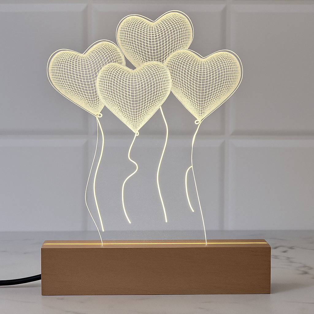 HeartGlow 3D Lamp – Light Up Love in Style