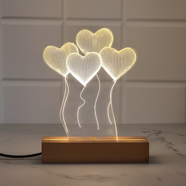 HeartGlow 3D Lamp – Light Up Love in Style
