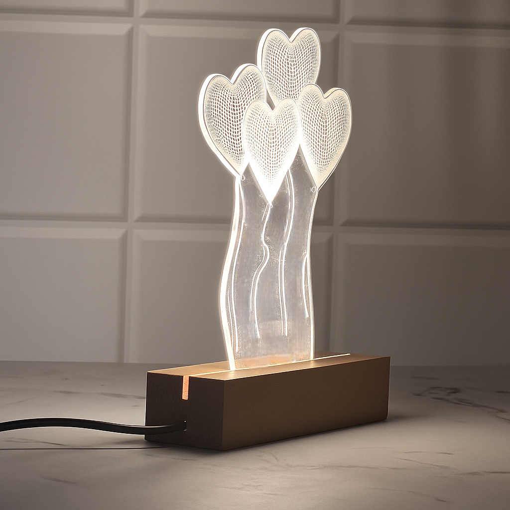 HeartGlow 3D Lamp – Light Up Love in Style