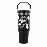 Cute Cat Insulated Tumbler with Handle Black