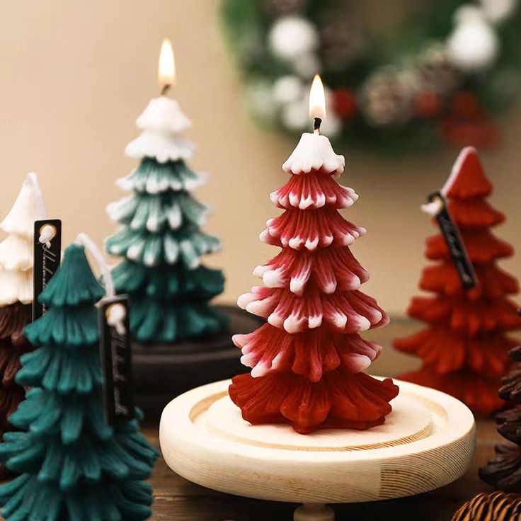 Festive Christmas Tree Sceneted Candles