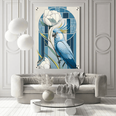Blue Parrot Acrylic Wall Decor — Premium Glossy HD Bird Art Frame - Memories InsiteBLUE PARROT ACRYLIC WALL FRAME