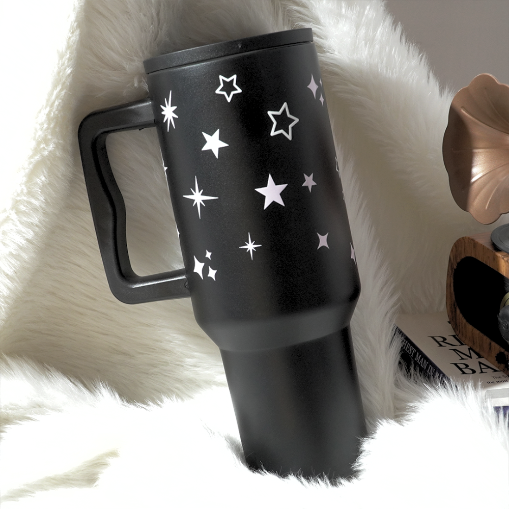 Star & Sparkle Tumbler — Leakproof & Insulated ( Black )