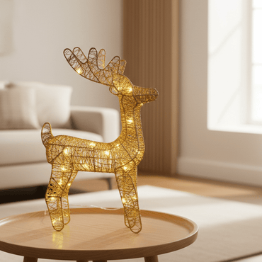 Golden Glitter Reindeer Christmas - Memories Insite