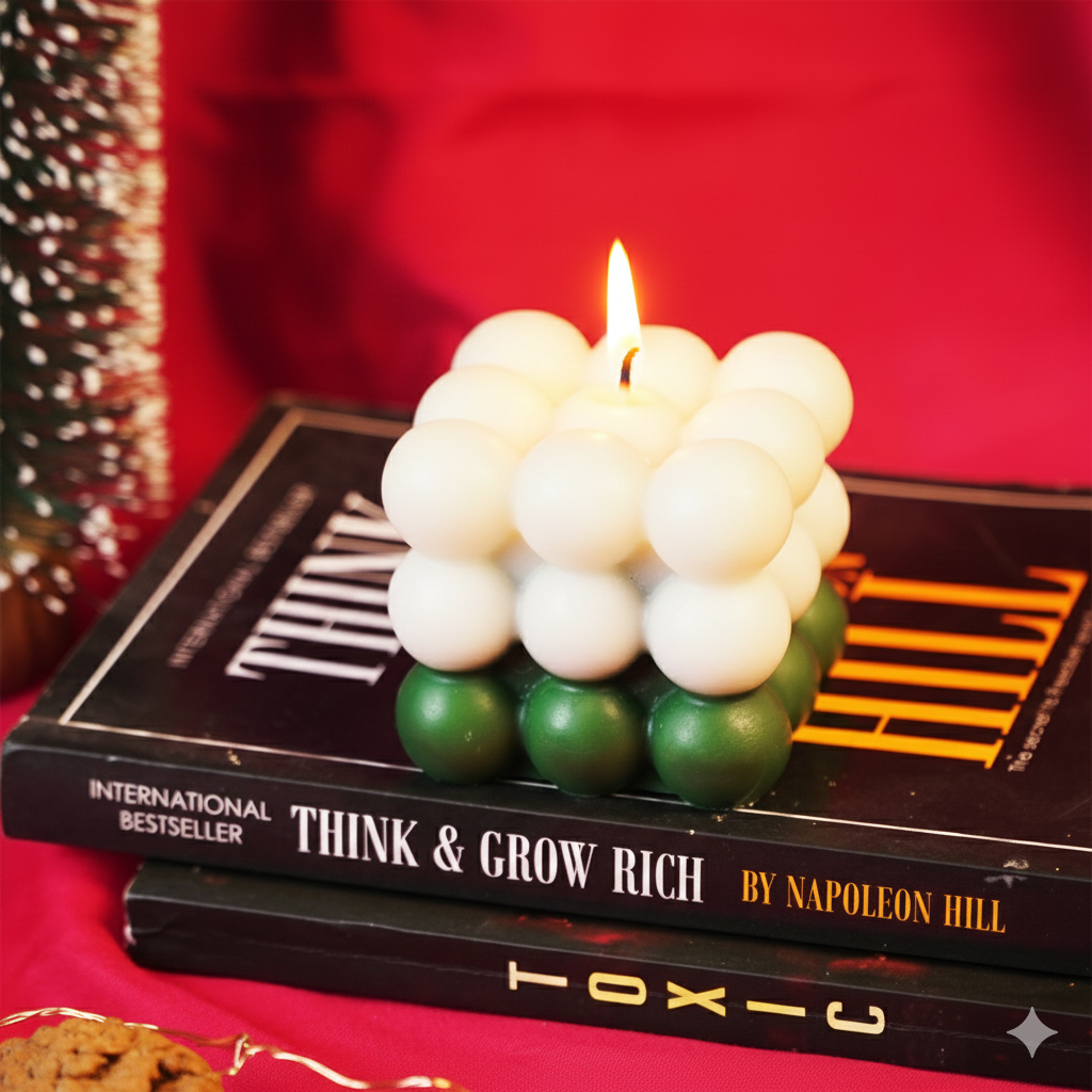 Set-2 Christmas Bubble Cube Candle