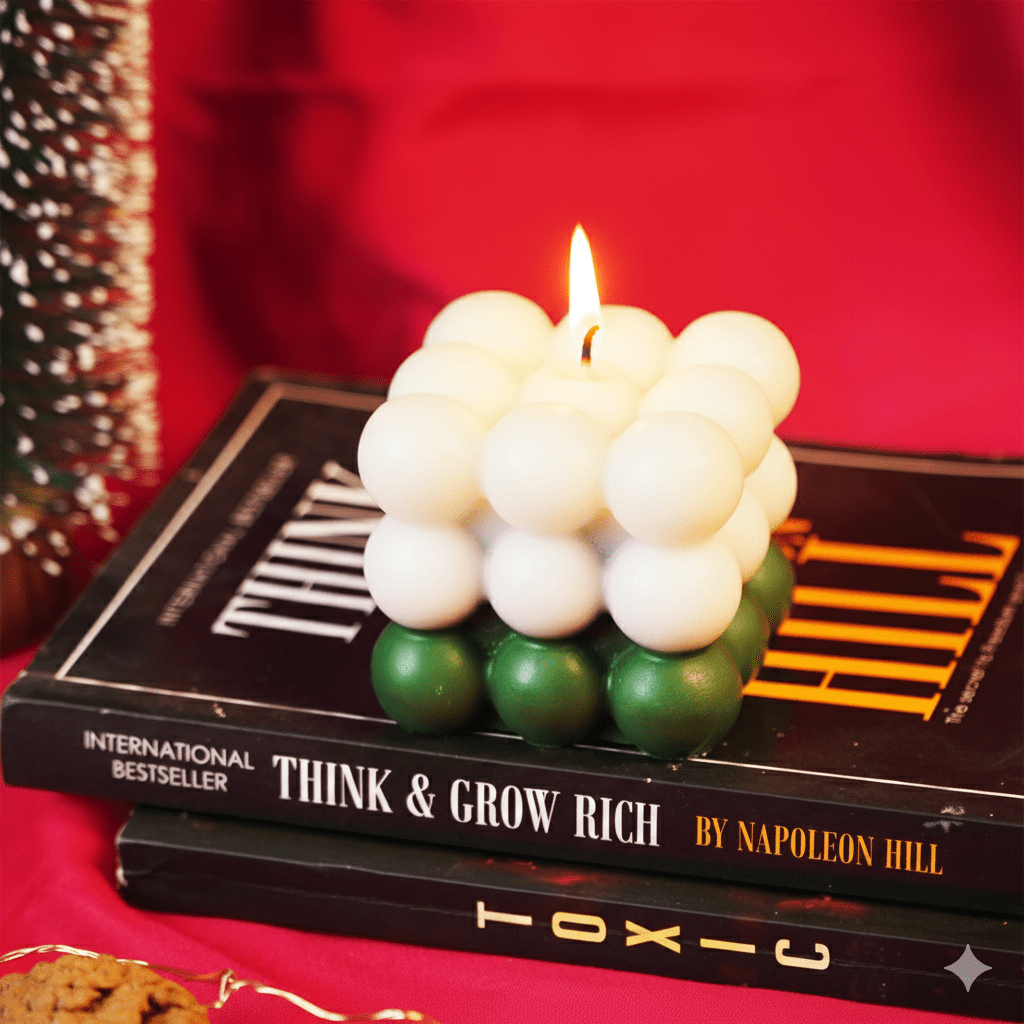 Set-2 Christmas Bubble Cube Candle - Memories Insite
