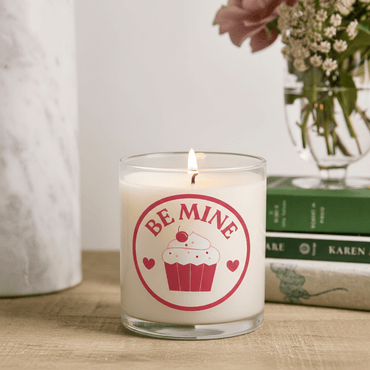Be Mine Cupcake Scented Candle in Glass Jar | Cute Valentine Gift & Romantic Décor - Memories InsiteCUTE VALENTINE GIFT & ROMANTIC DECOR