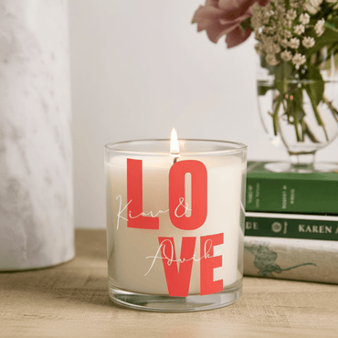 Personalized Love Scented Candle in Glass Jar | Romantic Custom Name Home Décor Candle - Memories InsiteROMANTIC CUSTOM NAME HOME DECOR CANDLE