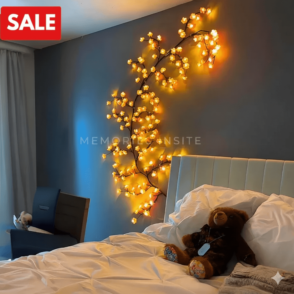 MEMORIES INSITE® BRANCHLIGHT YELLOW CHERRY BLOSSOM TREE BRANCH LIGHTING - Memories InsiteYELLOW CHERRY BLOSSOM TREE BRANCH 6 FEET