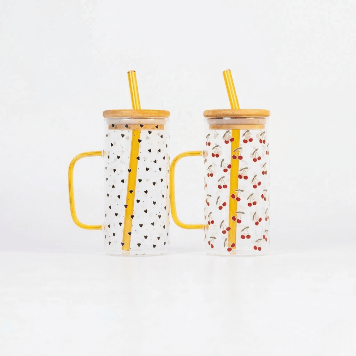 Set of 2 Sweet Hearts & Blooms Glass Tumbler Set - Memories InsiteSWEET HEART & BLOOM GLASS TUMBLER SET OF 2