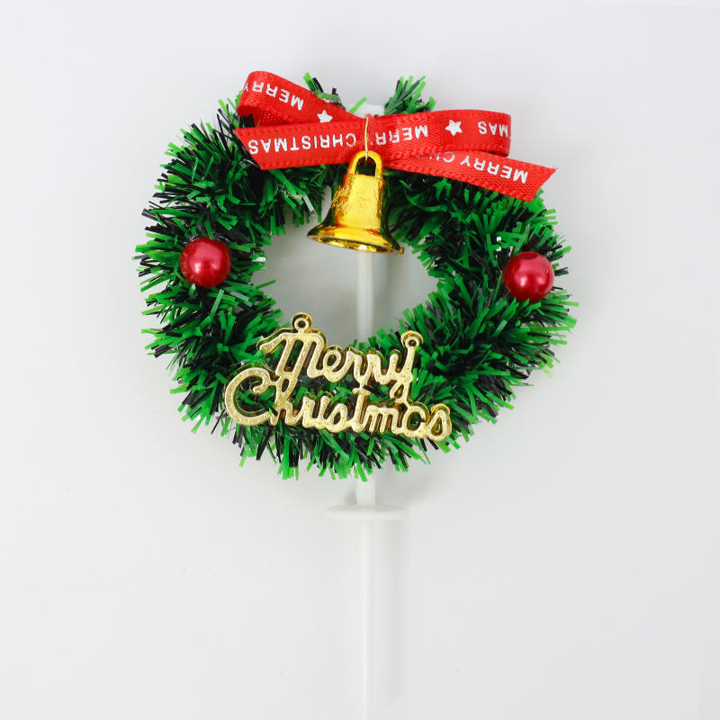 Christmas Wreath & Holly Berry Cake Toppers (Set of 6)| Festive Holiday Cupcake Decorations