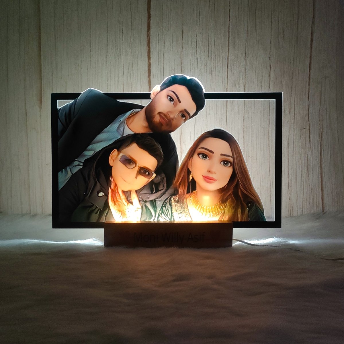 Personalized Cartoon Portrait Photo Frame Night Light - Memories Insite2D MINIATURE ACRYLIC BOARD -20*30
