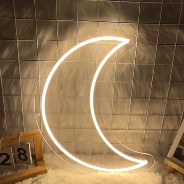 Crescent Moon Neon LED Light – Aesthetic Wall Décor for Bedroom & Living Spaces