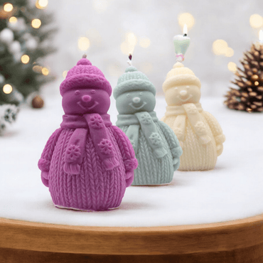 pack of 3 Snowman candle for christmas gifts - Memories InsiteSNOWMAN CANDLE SET OF 3