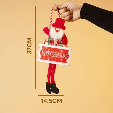 Set-4 Santa Hanging Decoration with “Merry Christmas” Sign