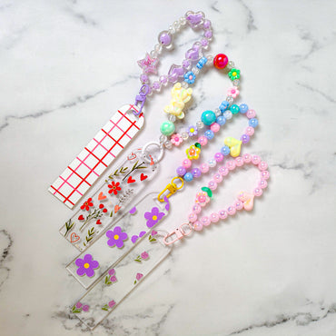Cute Beaded Chram & Bookmark Set – Handmade Pastel Accessories for Books & Gifts set of -4