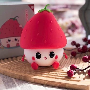 Cute Silicone LED Night Light Lamps USB Rechargeable Mood Lamp - Memories InsiteSL-STRAWBERRY-RED