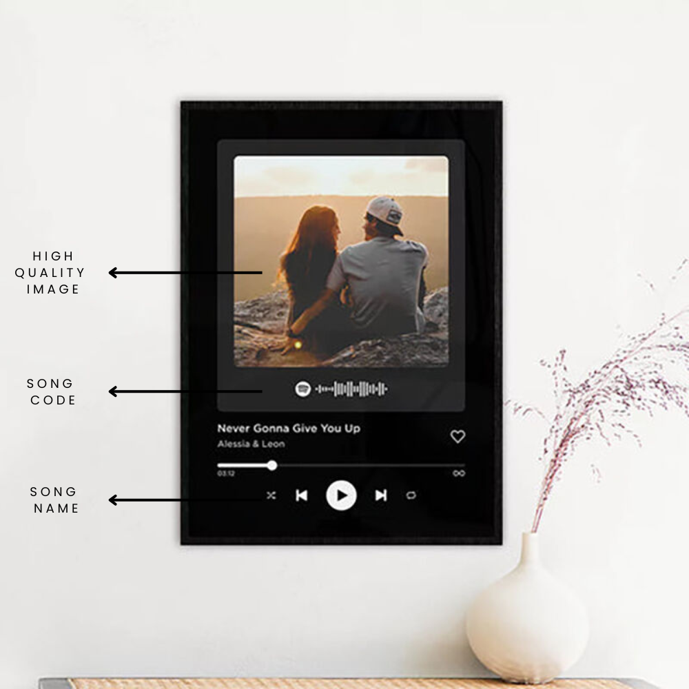 Personalized Picture Frame with Custom Spotify Code Wonderful Valentine's Day Gift