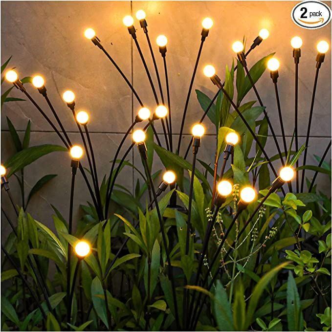 Solar Powered Firefly Lights Outdoor Solar Firefly Garden Light Waterproof Decorative Solar Lights for Pathway Decoration Warm