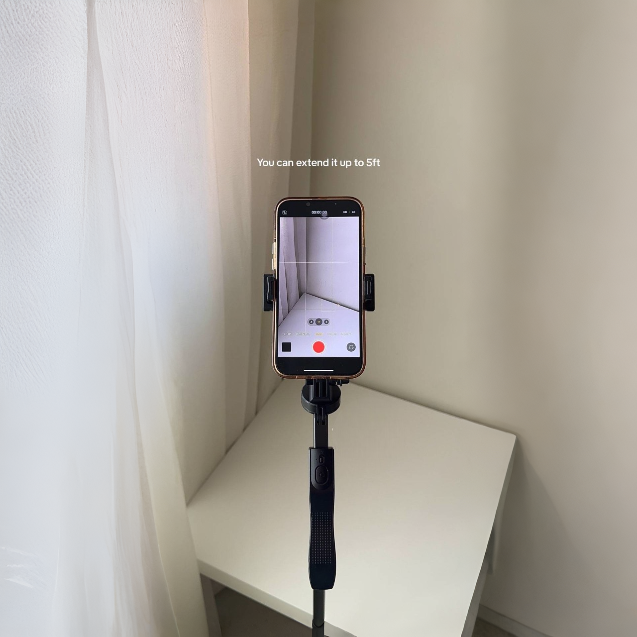 5ft Foldable Tripod Stick with 360° Rotation & Bluetooth Remote