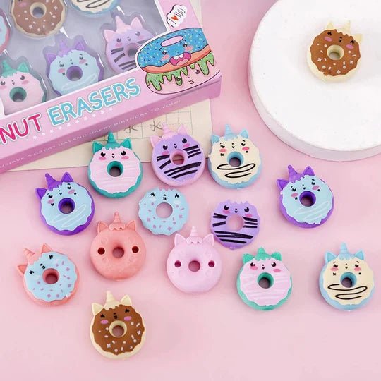 Unicorn Donut Eraser - Set of 4 - Memories InsiteUNICORN DONUT MINI EARSERS