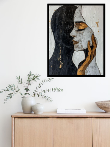 Shades of Emotion – Abstract Couple Canvas Wall Art