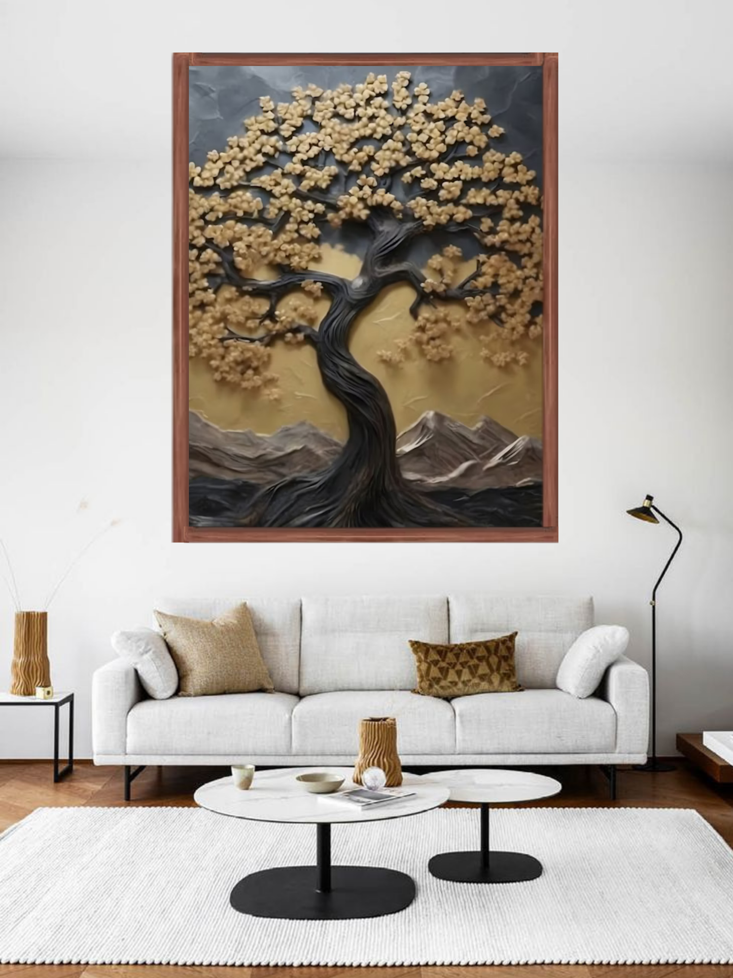 Golden Blossom Tree – Nature Inspired Canvas Wall Art