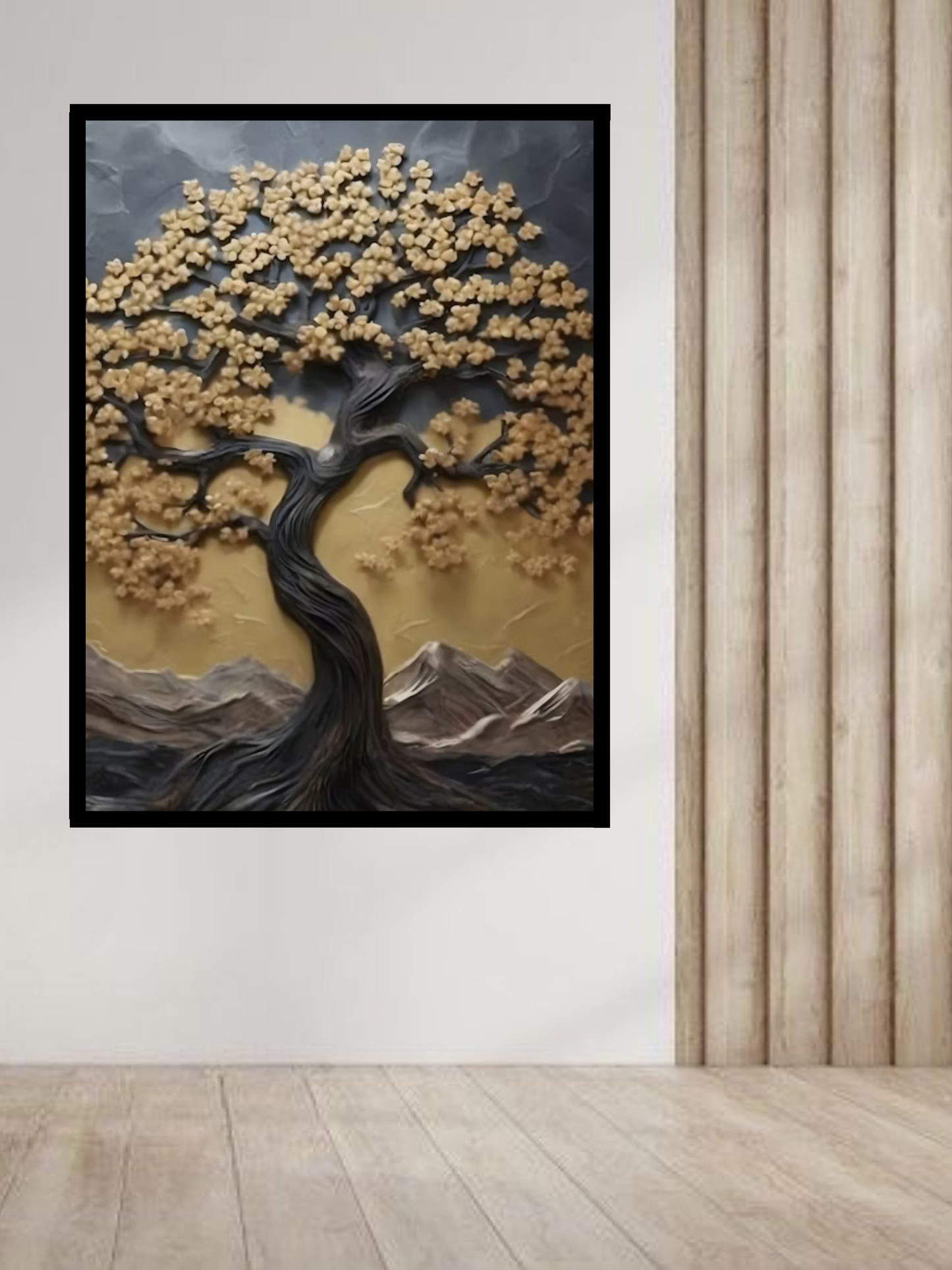 Golden Blossom Tree – Nature Inspired Canvas Wall Art