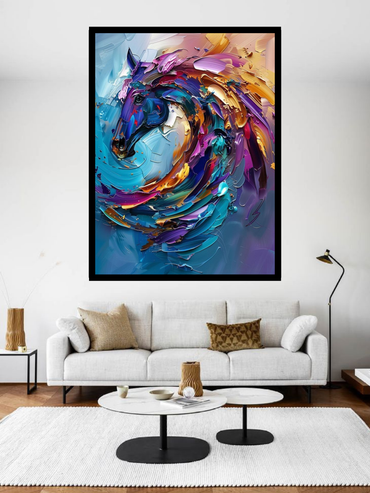 Vibrant Abstract Horse Canvas Wall Art – Bold & Modern Home Decor